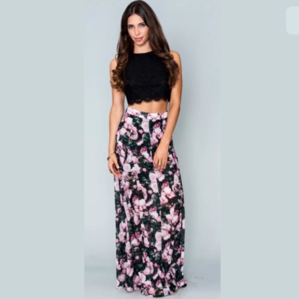 Show Me Your Mumu Lace Crop Top and Maxi Skirt